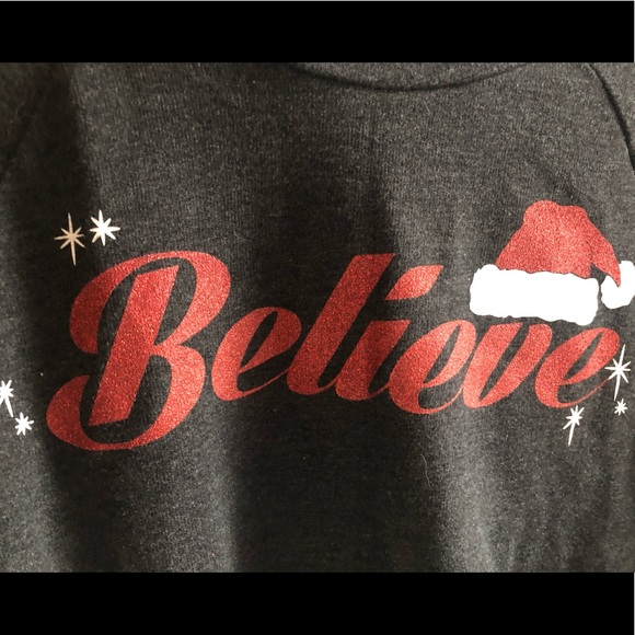 Believe Santa Cold Crush Ugly Sweater Sweatshirt M - Picture 2 of 6